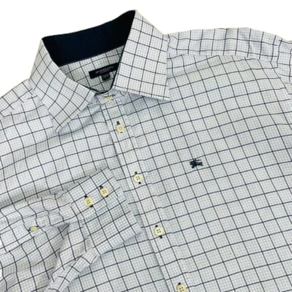 Burberry London Men's Long Sleeve Button Down Plaid Dress Shirt Sz Neck 17.5/44 - Picture 1 of 10